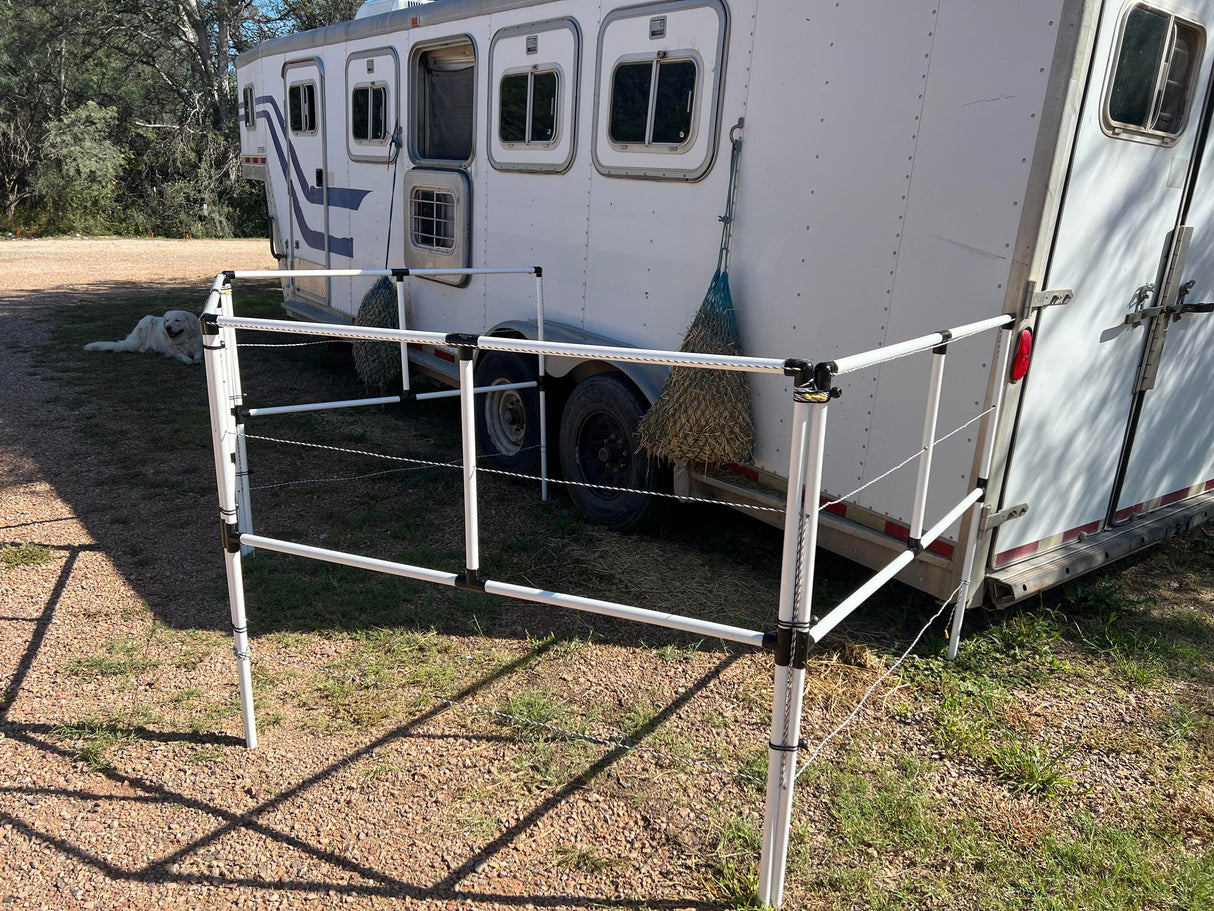 Ready Made Portable Electric Horse Corral Fencing: (Electric EconoLine 2 Panels; 2 Rails)