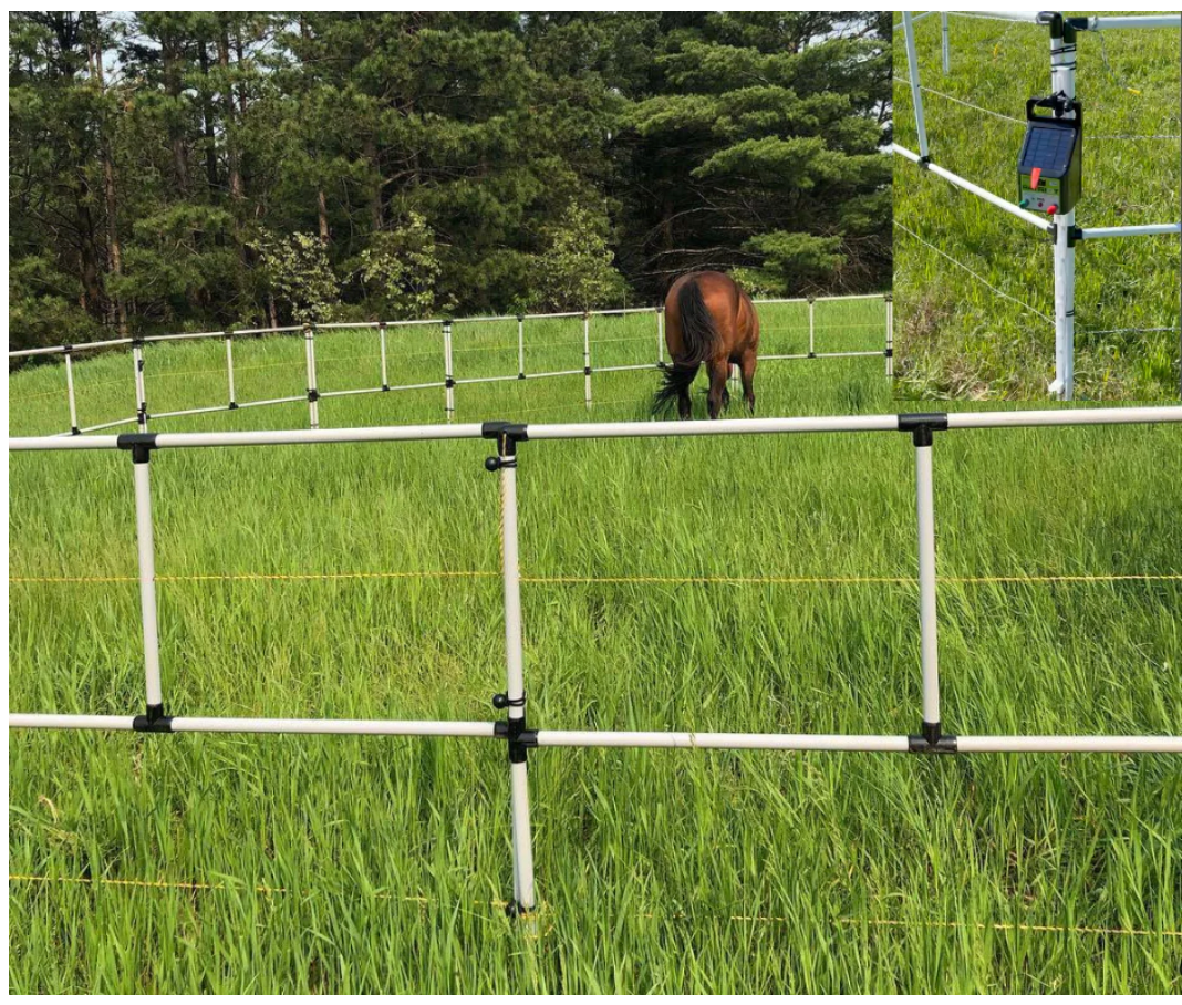 Ready Made Portable Electric Horse Corral Fencing: (Electric EconoLine 2 Panels; 2 Rails)